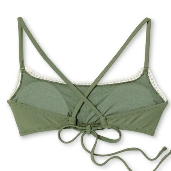 Xhilaration Crochet Bralette Bikini Top Sage Green - Picture 6 of 6